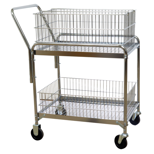 Chariot de bureau en treillis m&eacute;tallique pour le courrier, 200 lb Capacit&eacute;, Chrome, 20" p x 33" la x 37-1/2" h, Chrom&eacute; Oxford Builders Supplies Inc
