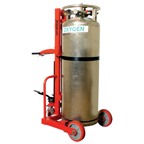Hydraulic Large Liquid Gas Cylinder Cart HLCC, Polyurethane Wheels, 20" W x 20" D Base, 1000 lbs. Oxford Builders Supplies Inc