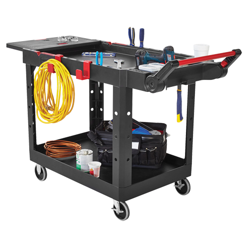 Heavy-Duty Adaptable Utility Cart, 2 Tiers, 17-3/4" x 36" x 46-1/5", 500 lbs. Capacity Oxford Builders Supplies Inc