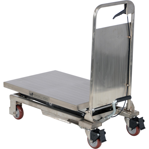 Manual Hydraulic Scissor Lift Table, 27-1/2" L x 17-3/4" W, Partial Stainless Steel, 220 lbs. Capacity Oxford Builders Supplies Inc
