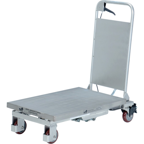Manual Hydraulic Scissor Lift Table, 27-1/2" L x 17-5/8" W, Partial Stainless Steel, 400 lbs. Capacity Oxford Builders Supplies Inc