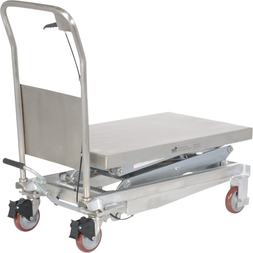 Manual Hydraulic Scissor Lift Table, 35-1/2" L x 20" W, Partial Stainless Steel, 800 lbs. Capacity Oxford Builders Supplies Inc