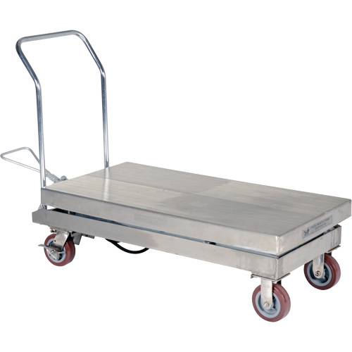 Table &eacute;l&eacute;vatrice hydraulique manuelle &agrave; ciseaux, 47" lo x 24" la, Partiellement en acier inoxydable, Capacit&eacute; 2000 lb Oxford Builders Supplies Inc