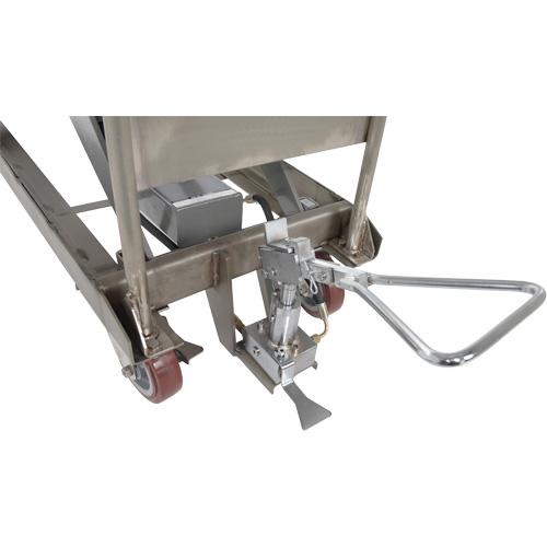 Table &eacute;l&eacute;vatrice hydraulique manuelle &agrave; ciseaux, 47" lo x 24" la, Partiellement en acier inoxydable, Capacit&eacute; 2000 lb Oxford Builders Supplies Inc