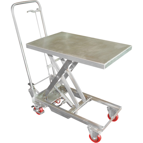 Table &eacute;l&eacute;vatrice hydraulique manuelle &agrave; ciseaux, 27-1/2" lo x 17-3/4" la, Acier inoxydable, Capacit&eacute; 200 lb Oxford Builders Supplies Inc