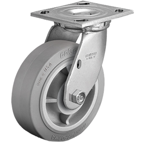 Plate Caster, Swivel, 4" (101.6 mm), Rubber, 225 lbs. (102 kg.) Oxford Builders Supplies Inc