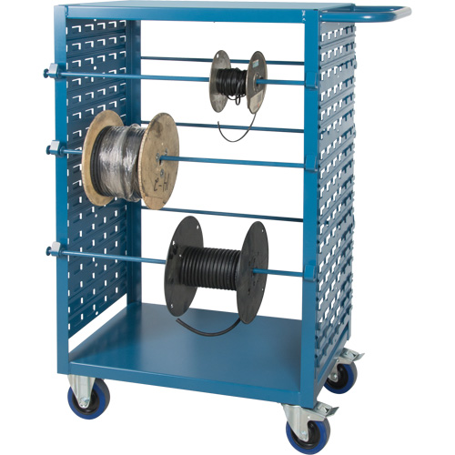 Mobile Wire Spool Cart, Steel, 6 Rod, 21" W x 48" H x 38" D, 1200 lbs. Capacity Oxford Builders Supplies Inc