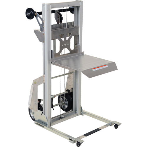 Portable Aluminum Load Lifter, Foot Pump Operated, 200 lbs. Capacity, 61" Max Lift Oxford Builders Supplies Inc