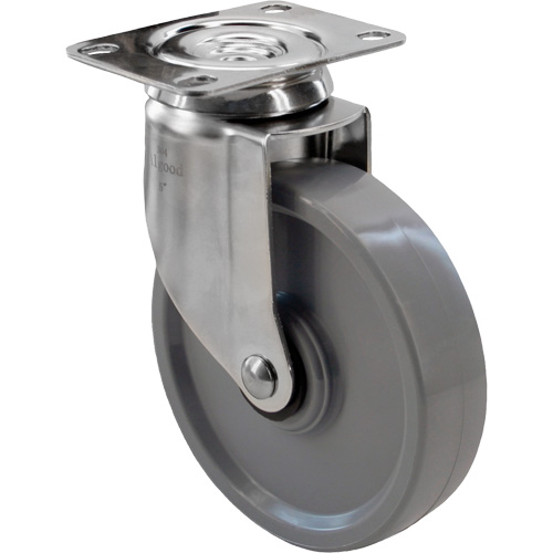 Roulette 2309, Pivotant, 5" (127 mm), Gris Envirothane, 350 lb (158,8 kg) Oxford Builders Supplies Inc