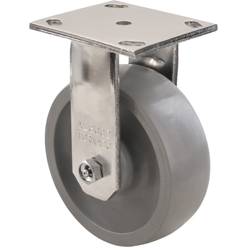 Max9 Caster, Rigid with Brake, 5" (127 mm), Envirothane Grey-WOW, 1000 lbs. (453.6 kg.) Oxford Builders Supplies Inc