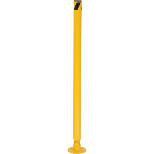 Spring Loaded Bollard, Steel, 42" H x 2-1/8" W, Yellow Oxford Builders Supplies Inc