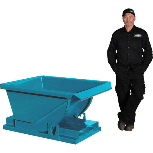 Conteneur autobasculeur extra robuste, Acier, 1/4 vg³, Bleu Oxford Builders Supplies Inc