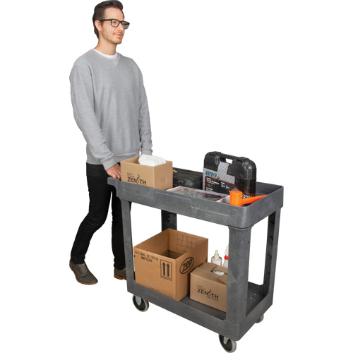 Utility Service Cart, 2 Tiers, 16-1/2" x 32-1/2" x 34-1/2", 550 lbs. Capacity Oxford Builders Supplies Inc