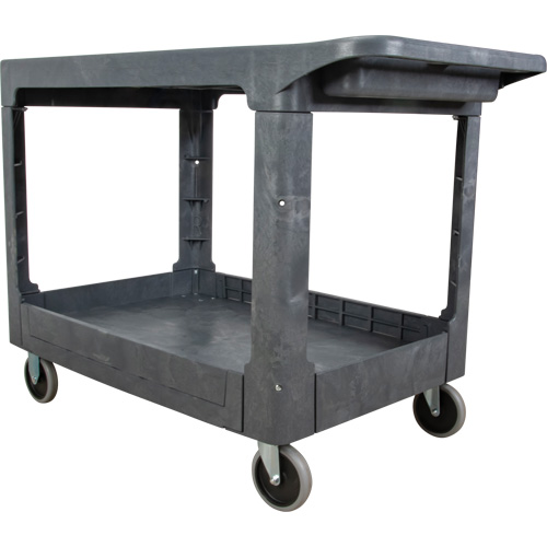 Chariot utilitaire pour l'entretien avec tablette plate, 2 tiers, 25-1/4" x 32-1/4" x 44", Capacit&eacute; 550 lb Oxford Builders Supplies Inc