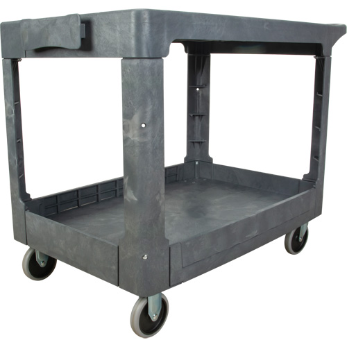 Chariot utilitaire pour l'entretien avec tablette plate, 2 tiers, 25-1/4" x 32-1/4" x 44", Capacit&eacute; 550 lb Oxford Builders Supplies Inc