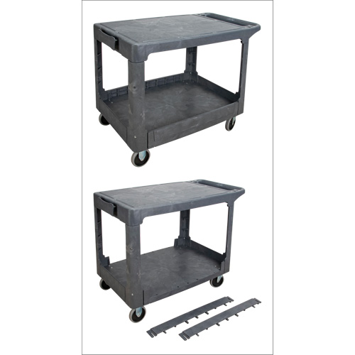 Chariot utilitaire pour l'entretien avec tablette plate, 2 tiers, 25-1/4" x 32-1/4" x 44", Capacit&eacute; 550 lb Oxford Builders Supplies Inc