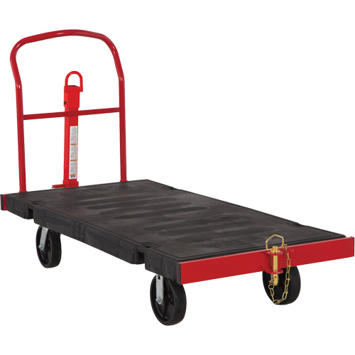 Towable Platform Cart, 64-1/4" L x 30-1/2" W, 2500 lbs. Cap., Polyolefin Wheels Oxford Builders Supplies Inc