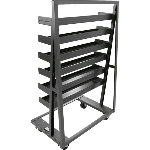 Single-Sided Heavy Duty A-Frame Cart with 6 Lipped Trays, 38" x 25" x 63", 2500 lbs. Capacity Oxford Builders Supplies Inc