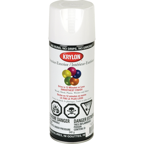 Industrial Acryli-Quik Lacquer, White, Semi-Gloss, 12 oz., Aerosol Can Oxford Builders Supplies Inc