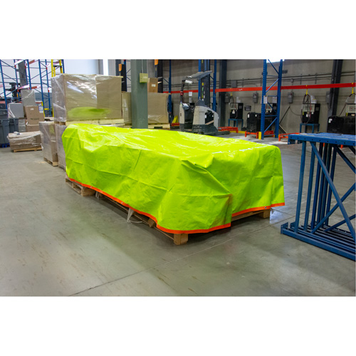 B&acirc;che tiss&eacute;e robuste haute visibilit&eacute;, Poly&eacute;thyl&egrave;ne, Vert/Orange, 16' x 20' x 12 mils Oxford Builders Supplies Inc
