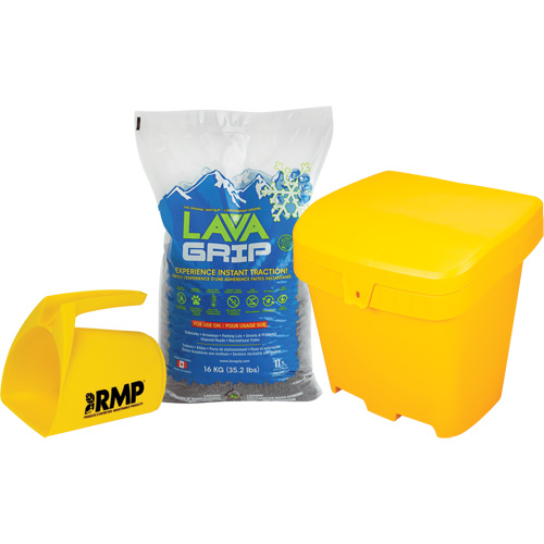 LavaGrip Traction-Aid Kit with 77 Bags, Container Size 35.3 lbs. (16 kg), Bag Oxford Builders Supplies Inc