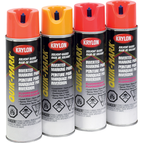 Industrial Quik-Mark Solvent-Based Inverted Marking Paint, 17 oz., Aerosol Can Oxford Builders Supplies Inc