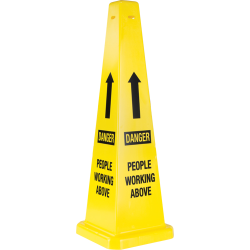 C&ocirc;nes de d&eacute;viation  People Working Above , Anglais avec pictogramme Oxford Builders Supplies Inc