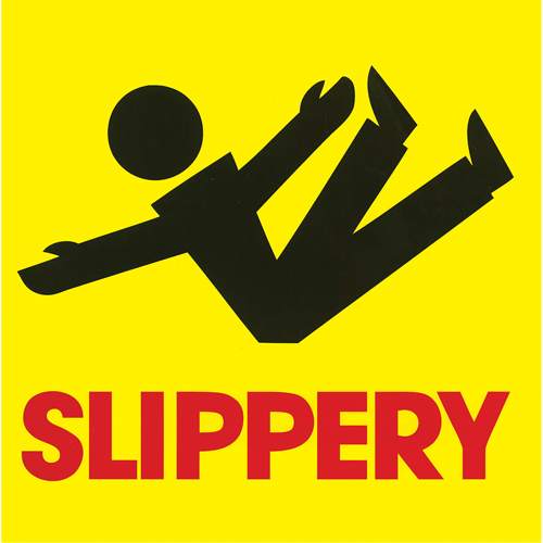 C&ocirc;nes de d&eacute;viation - &eacute;tiquettes de message  Slippery , Adh&eacute;sif, Anglais avec pictogramme Oxford Builders Supplies Inc