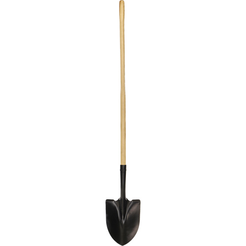 Round Point Shovel, Tempered Steel Blade, Wood, Straight Handle Oxford Builders Supplies Inc