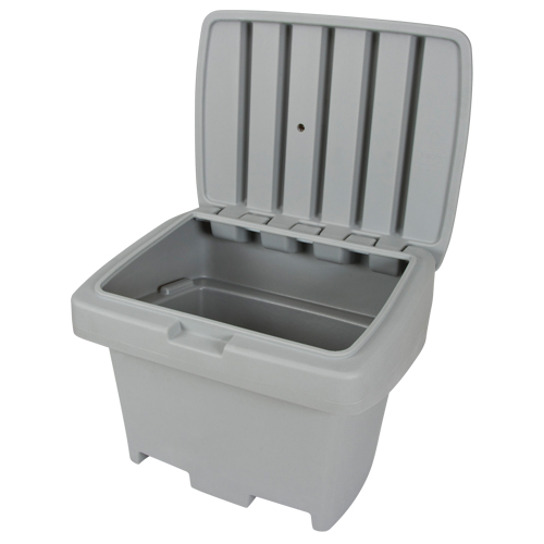 Heavy-Duty Outdoor Salt and Sand Storage Container, 30" x 24" x 24", 5.5 cu. Ft., Grey Oxford Builders Supplies Inc