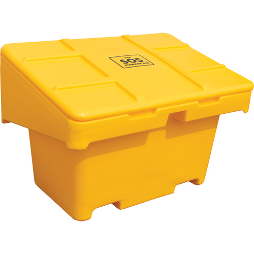 Contenants pour sel & sable SOS, Avec Moraillon, 42" x 29" x 30", 11 pi³, Jaune Oxford Builders Supplies Inc
