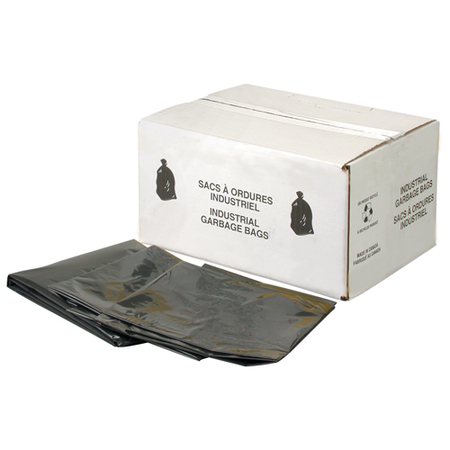Heavy-Duty Garbage Bags, 2X Strong, 30" W x 38" L, 2.2 mils, Black Oxford Builders Supplies Inc