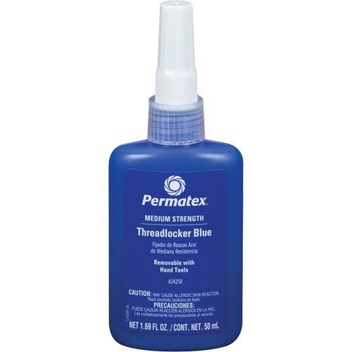 Adh&eacute;sif frein-filet &agrave; adh&eacute;rence amovible, Bleu, Moyen, 50 ml, Bouteille Oxford Builders Supplies Inc