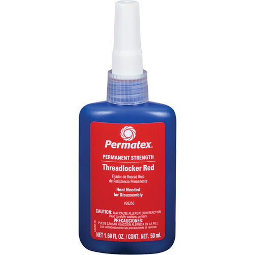 Adh&eacute;sif frein-filet, Rouge, &eacute;lev&eacute;, 50 ml, Bouteille Oxford Builders Supplies Inc