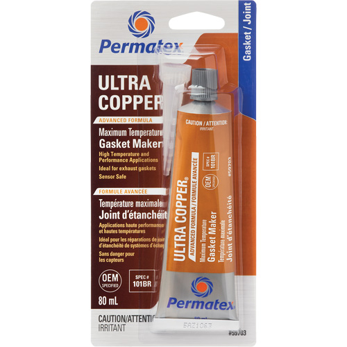 Ultra Copper&reg; Gasket Maker, 80 ml, Tube, Copper Oxford Builders Supplies Inc