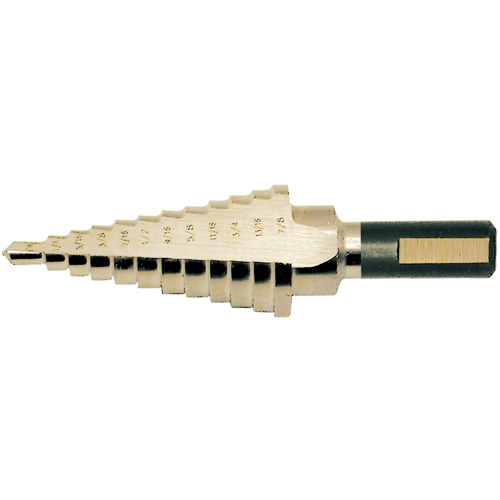 Super Premium Step Drill, 1/8" - 1/2" , 1/32" Increments, High Speed Steel Oxford Builders Supplies Inc