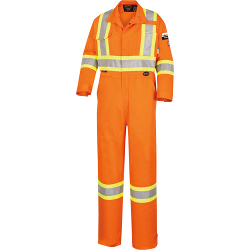 5555 Combinaison de s&eacute;curit&eacute; &agrave; haute visibilit&eacute; ignifuge et anti-arcs &eacute;lectriques, Taille 36, Orange haute visibilit&eacute;, 11 cal/cm² Oxford Builders Supplies Inc