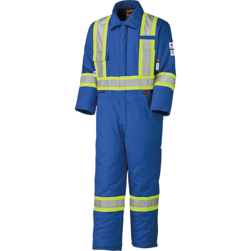 5522A Combinaison de s&eacute;curit&eacute; &agrave; haute visibilit&eacute; ignifuge et anti-arcs &eacute;lectriques, Taille 2T-Grand, Bleu royal, 58 cal/cm² Oxford Builders Supplies Inc