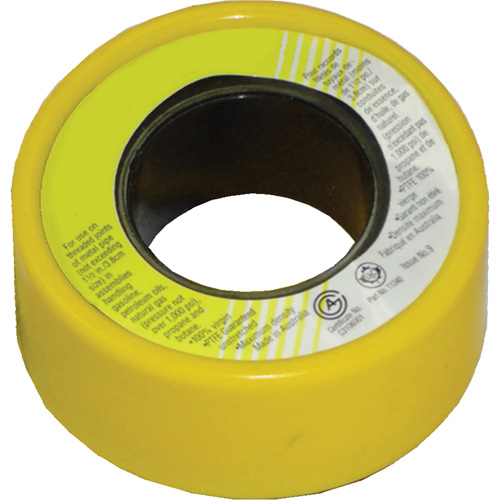 Ruban scellant pour filets au pas du gaz avec PTFE, 236" lo x 1/2" la, Jaune Oxford Builders Supplies Inc