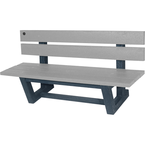 Outdoor Park Benches, Recycled Plastic, 72" L x 23-3/16" W x 29-13/16" H, Grey Oxford Builders Supplies Inc