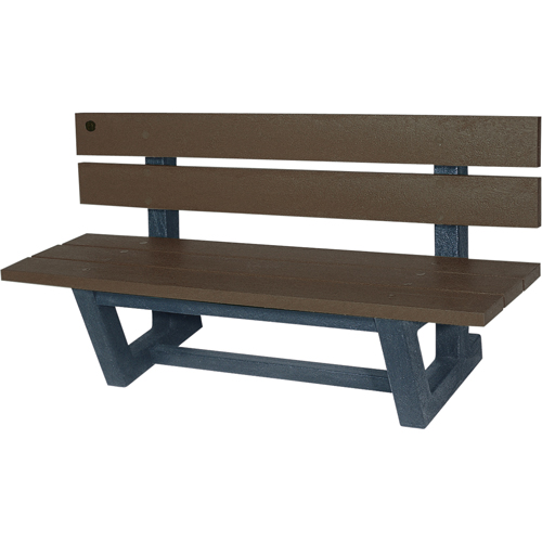 Outdoor Park Benches, Recycled Plastic, 60" L x 22-13/16" W x 29-13/16" H, Umber Oxford Builders Supplies Inc