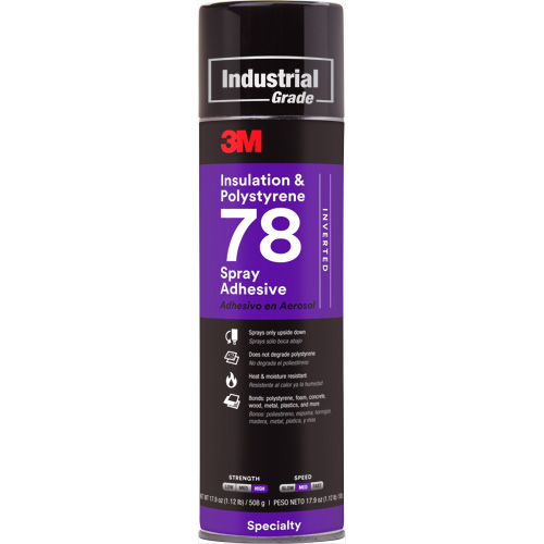 Adh&eacute;sif en a&eacute;rosol pour mousse isolante en polystyr&egrave;ne 78, 24 oz, Canette a&eacute;rosol, Transparent Oxford Builders Supplies Inc