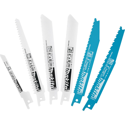 Ensemble de 6 lames pour scie alternative, Bim&eacute;tal, 6-18 Dents par pouce, 6"/3-1/2" lo x 3/4" la Oxford Builders Supplies Inc