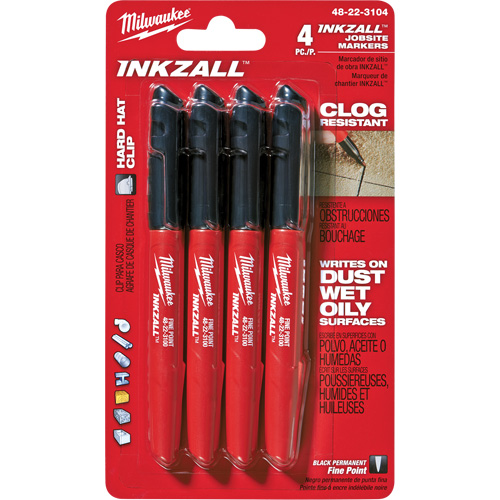Inkzall Marker, Black, Fine Tip Oxford Builders Supplies Inc