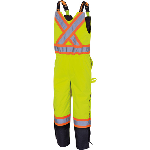 5041BB Pantalon &agrave; bretelles matelass&eacute; imperm&eacute;able, Polyester, Grand, Jaune lime haute visibilit&eacute; Oxford Builders Supplies Inc