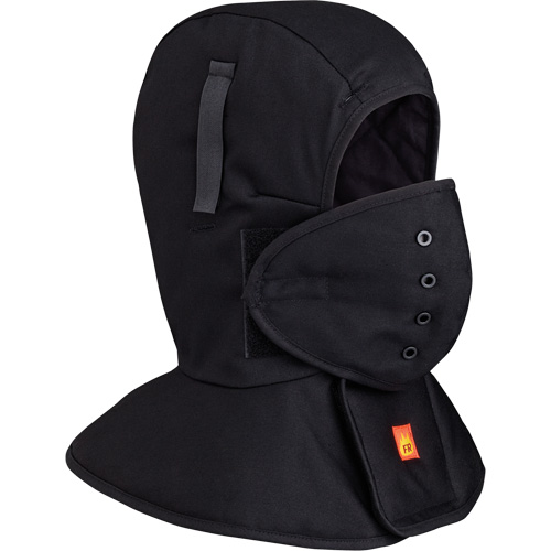 565A Flame Resistant Quilted Long Neck Hardhat Liner, Black, Cotton Oxford Builders Supplies Inc