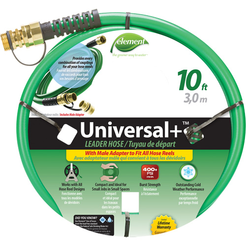 Tuyau Leader Element Universal+, PVC, 1/2" dia x 10' Oxford Builders Supplies Inc