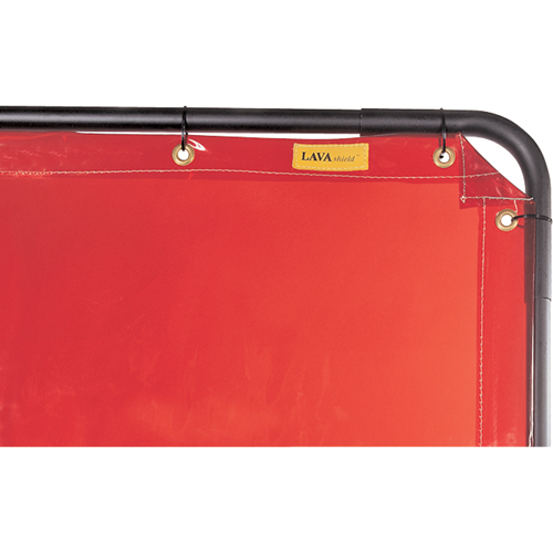 Lavashield Curtain, 68.5" x 68.5", High Transparency, Orange Oxford Builders Supplies Inc