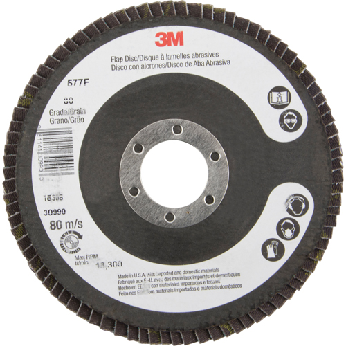 Flap Wheels - 577F Flap Discs, 4-1/2" x 7/8", Type 29, 80 Grit, Zirconium Oxford Builders Supplies Inc