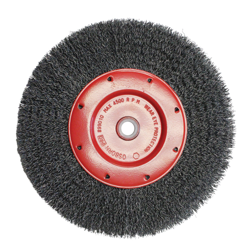 Economy Crimped Wire Wheel Brushes - Narrow Face, 6" Dia., 0.014 Fill, 2" Arbor Oxford Builders Supplies Inc